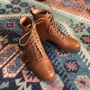 Madewell Patti Lace-Up Boot - English Saddle